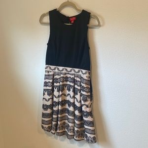 Elle black and cream dress